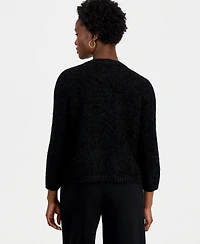 I.n.c. International Concepts Women's Petite Eyelash-Knit Gold-Tone Button Cardigan, Macy's Exclusive