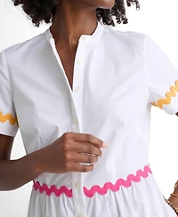 UNTUCKit Women's Stretch Cotton Ric Rac Tiered Justine Dress