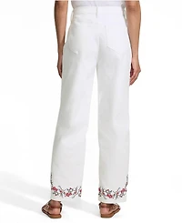 Lands' End Petite Denim High Rise Barrel Leg Ankle Jeans