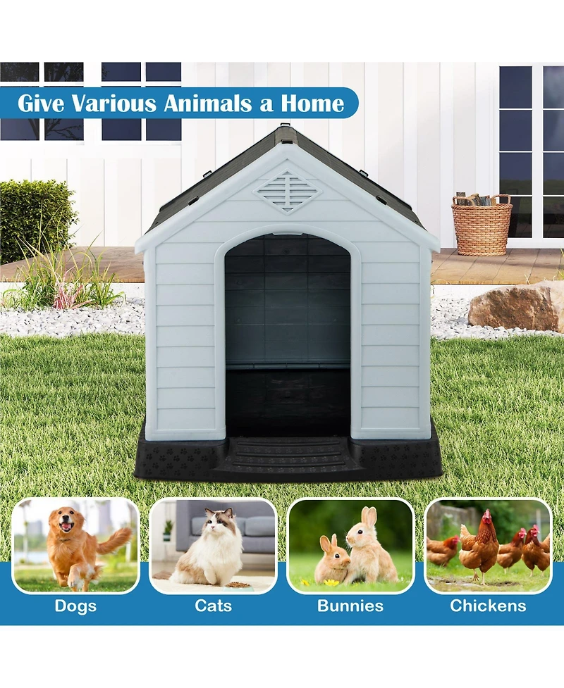 Cozito Dog House for Small Dogs Plastic with Elevated Floor