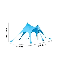 Cozito Beach Tent Sun Shelter, 20 x 13 x 9.2 feet Pop Up Canopy with Sandbags