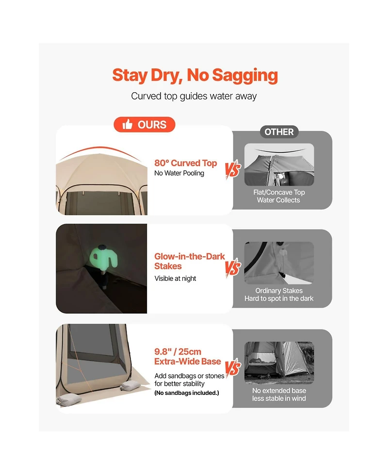 Cozito Screen House Tent, 15 x 13.8 feet 12-15 Person Pop Up Canopy with Carry Bag