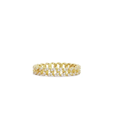 The Lovery Cz Curb Link Ring 14K Gold Plated Sterling Silver