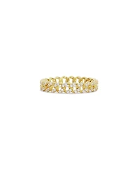The Lovery Cz Curb Link Ring 14K Gold Plated Sterling Silver