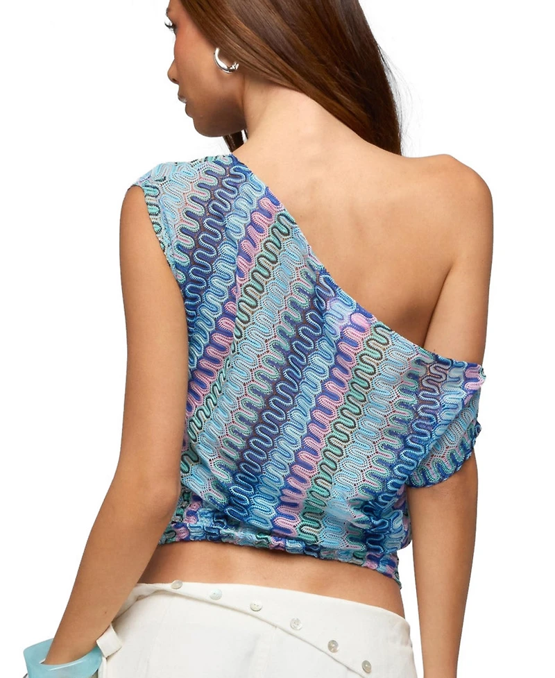 Edikted Women's Taniya Off Shoulder Zigzag Knit Top