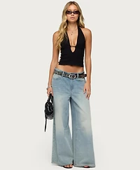 Edikted Women's Aneera Cutout Plunging Halter Top