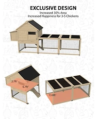 Gaomon Wooden Chicken Coop for Chickens with Run for Outdoor Storage