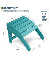 GarveeLife Set of 4 Weather-Resistant Hdpe Adirondack Ottoman Footrest for Adirondack Chair