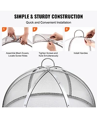 Cozito Firepit Spark Screen Lid, Stainless Steel Ring Cover with Handles