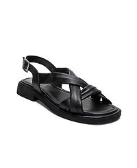 Forever & Always Shoes Women's Frand Leather Crisscross Strap Sandal