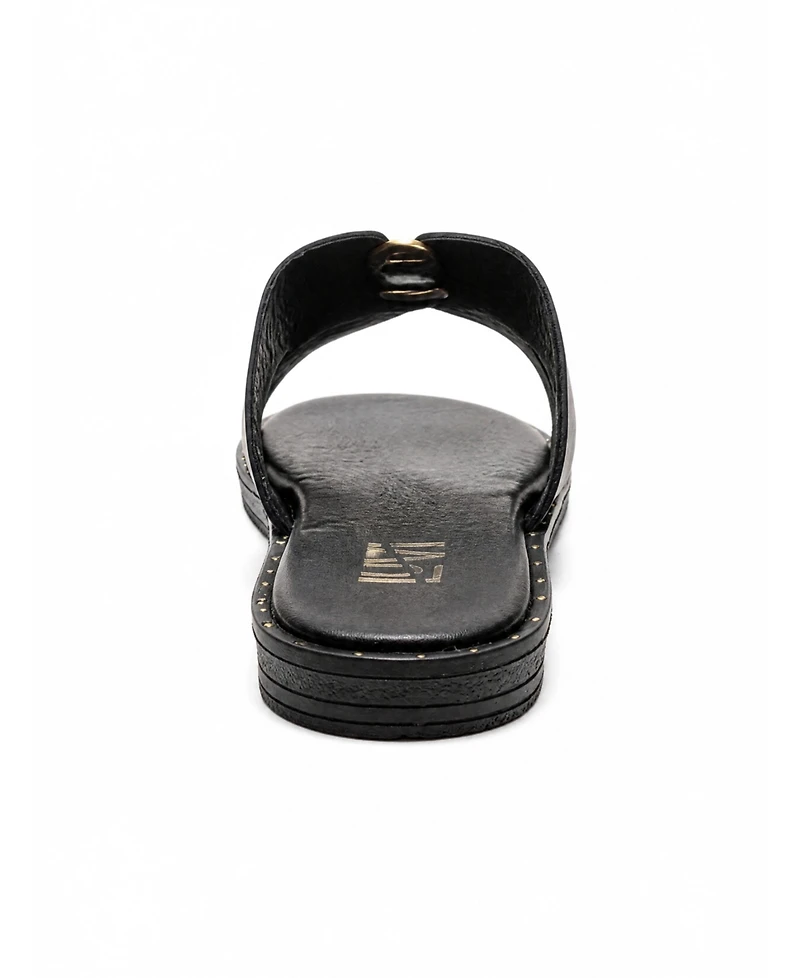 Forever & Always Shoes Women's Nolita Leather Slide Sandal