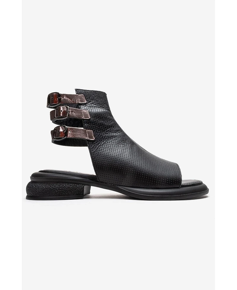 Forever & Always Shoes Women's Carina Leather Side Zip Sandal