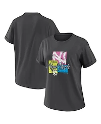 Wear by Erin Andrews Women's Charcoal New York Yankees Domestic Box Color Boyfriend T-Shirt