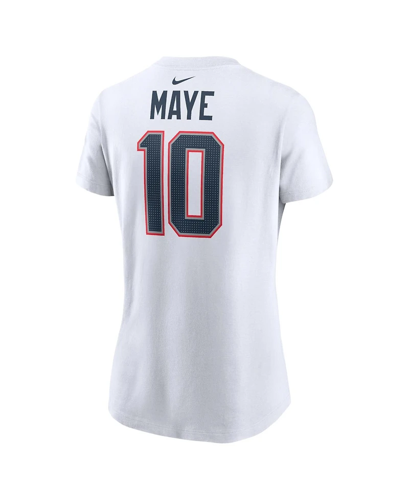 Nike Women's Drake Maye White New England Patriots Player Name Number T-Shirt