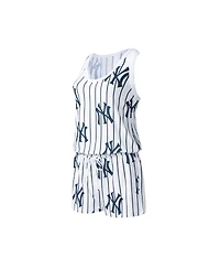 Concepts Sport Women's White New York Yankees Reel Pinstripe Knit Romper