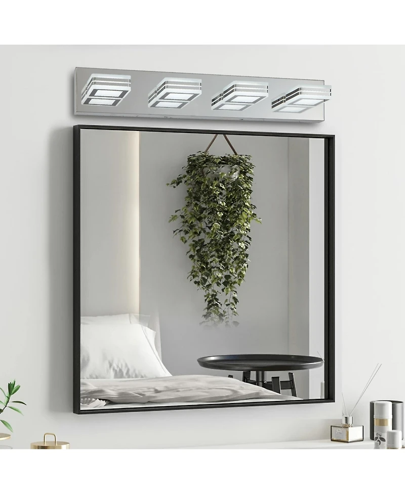 Busdays Inch Modern Light Led Vanity Light Square Acrylic Lampshades Wall Mount Fixture for Bathroom Mirror Lighting