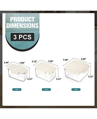 Sorbus 3-Piece Assorted Snap Lids Airtight Food Storage Container Set