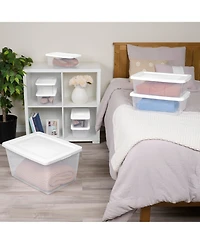Sterilite 12 Quart Storage Box, Stackable Plastic Container, Home Organizer, 12 Pack