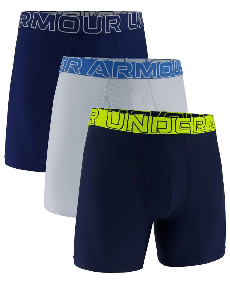 Under Armour Men's Performance Tech Mesh Solid 6" Boxer Briefs, 3-Pack