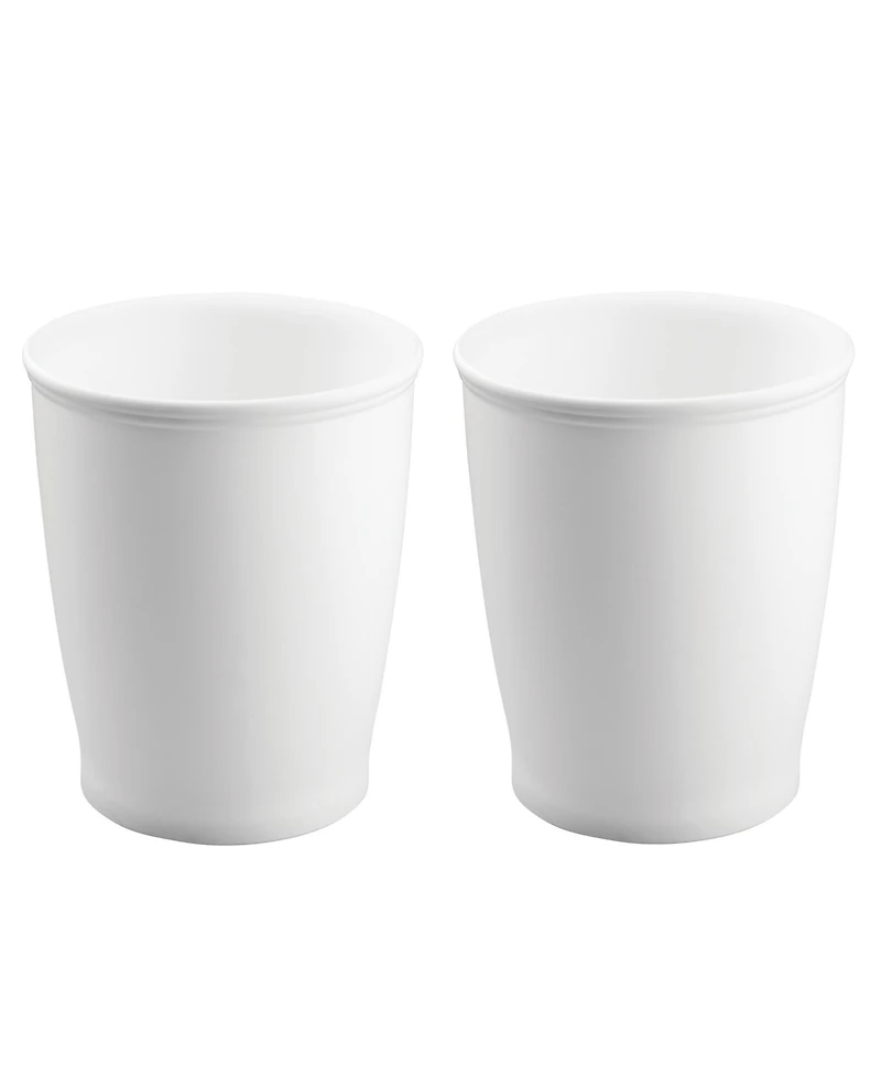 iDesign Small Plastic Round Bathroom Trash Can, 2-Pack