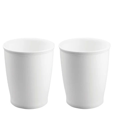 iDesign Small Plastic Round Bathroom Trash Can, 2-Pack
