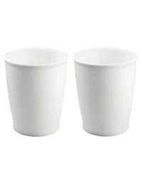 iDesign Small Plastic Round Bathroom Trash Can, 2-Pack