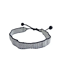 Sawa Sawa Just Peace Beaded Bracelet in Cloud Dancer
