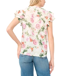 Sam & Jess Women's V-Neck Ruffle-Sleeve Top