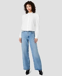 French Connection Women's Cambria Crewneck Button-Front Top