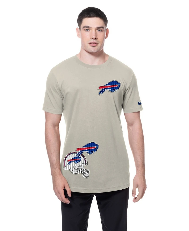 New Era Men's Light Beige Buffalo Bills Multi Patch T-Shirt