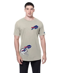 New Era Men's Light Beige Buffalo Bills Multi Patch T-Shirt