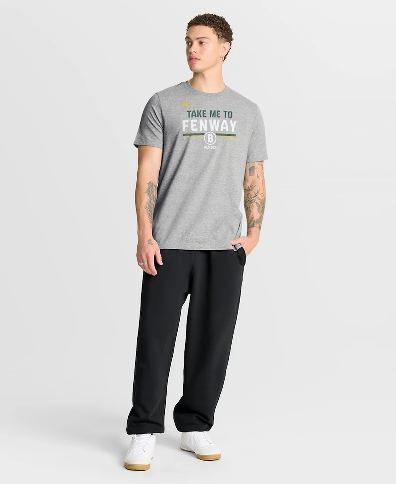 Nike Men's Heather Gray Boston Red Sox City Connect Stacked T-Shirt Team Phrase