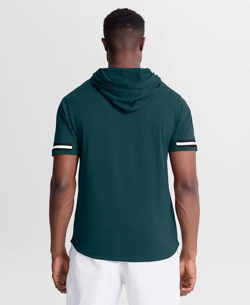 Fanatics Men's Midnight Green Philadelphia Eagles Optimal Play Short Sleeve Hooded T-Shirt