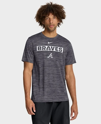 Nike Men's Black Atlanta Braves Velocity Dri-fit T-Shirt