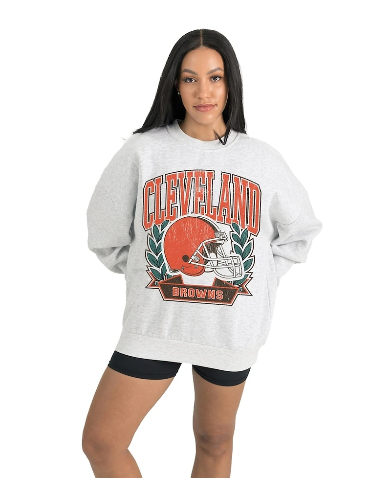 Gameday Couture Women's Gray Cleveland Browns Heritage Premium Fleece Pullover Sweatshirt