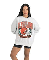 Gameday Couture Women's Gray Cleveland Browns Heritage Premium Fleece Pullover Sweatshirt