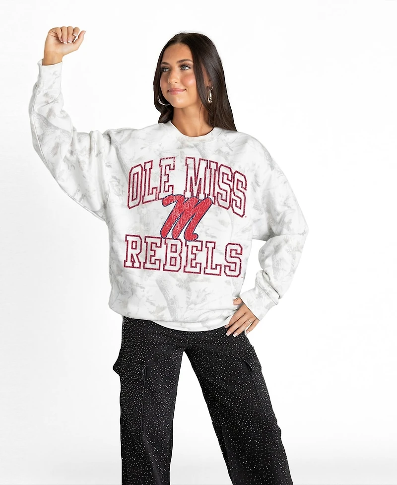 Gameday Couture Women's Ash Ole Miss Rebels Whiteout Premium Fleece Camo Sweatshirt