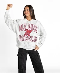 Gameday Couture Women's Ash Ole Miss Rebels Whiteout Premium Fleece Camo Sweatshirt