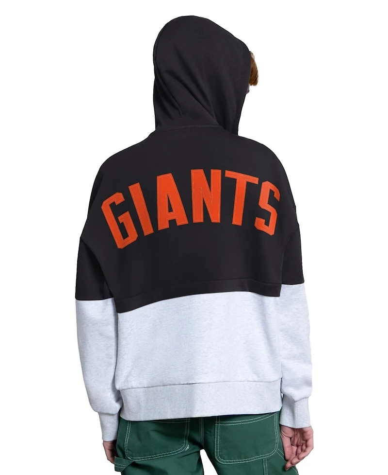 Starter Women's Black/Heather Gray San Francisco Giants Wishbone Full-Zip Hoodie