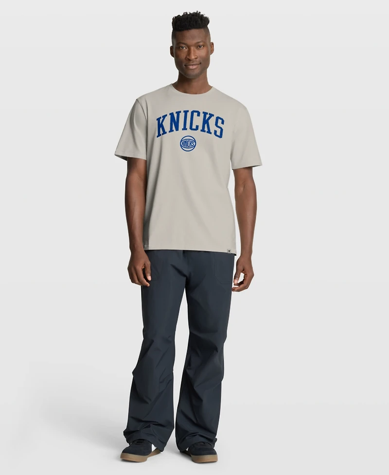 Fanatics Men's Cream New York Knicks Crossover Collection Pull Up Jumper Shot Premium T-Shirt