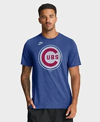 Nike Men's Heather Royal Chicago Cubs Cooperstown Logo Tri-Blend T-Shirt