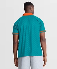 Fanatics Men's Aqua/Orange Miami Dolphins Homerun Raglan V-Neck Polo Shirt