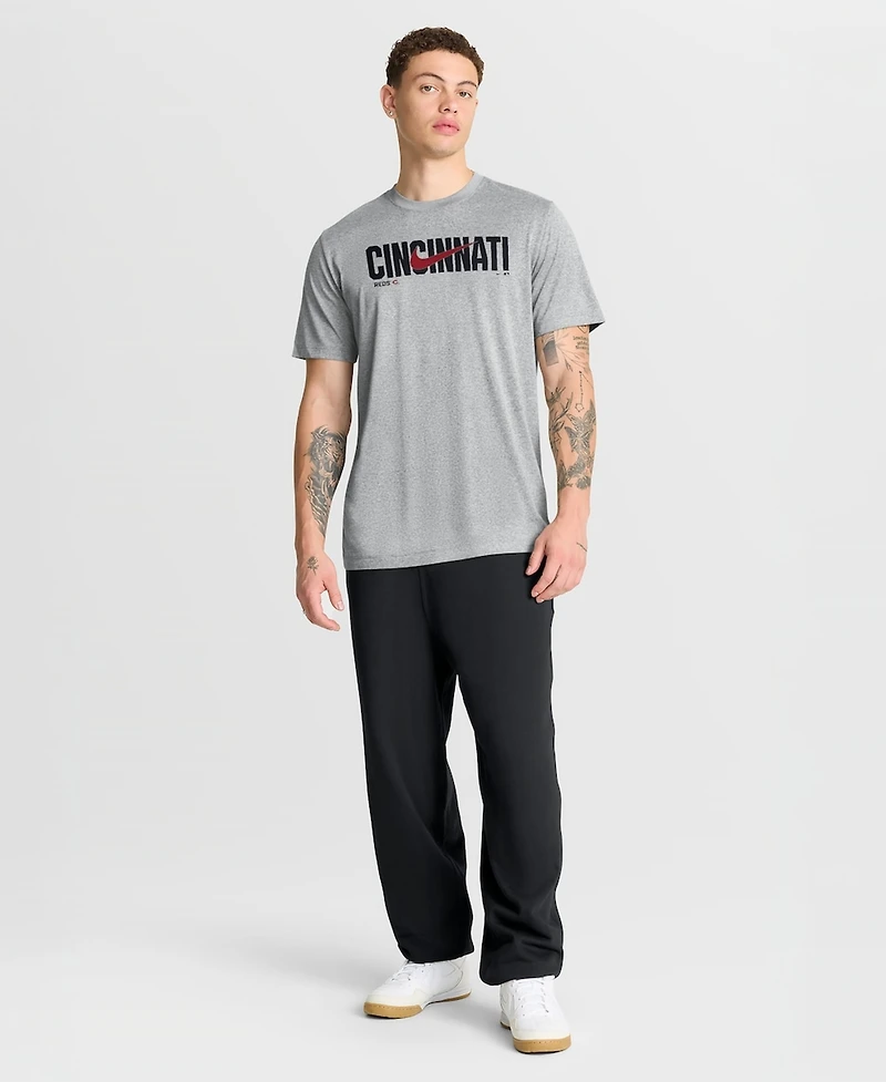 Nike Men's Heather Gray Cincinnati Reds Swoosh Legend Dri-fit T-Shirt