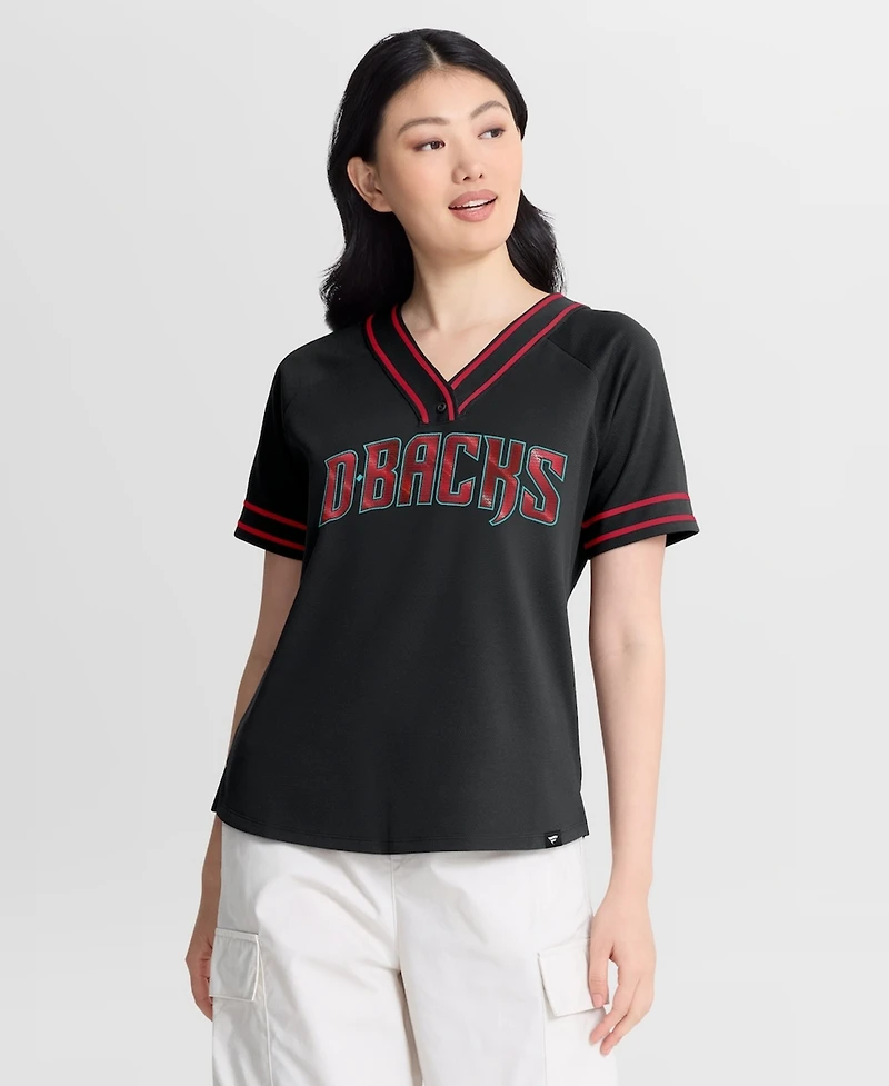 Fanatics Women's Black Arizona Diamondbacks Diva Race Ahead Raglan V-Neck T-Shirt