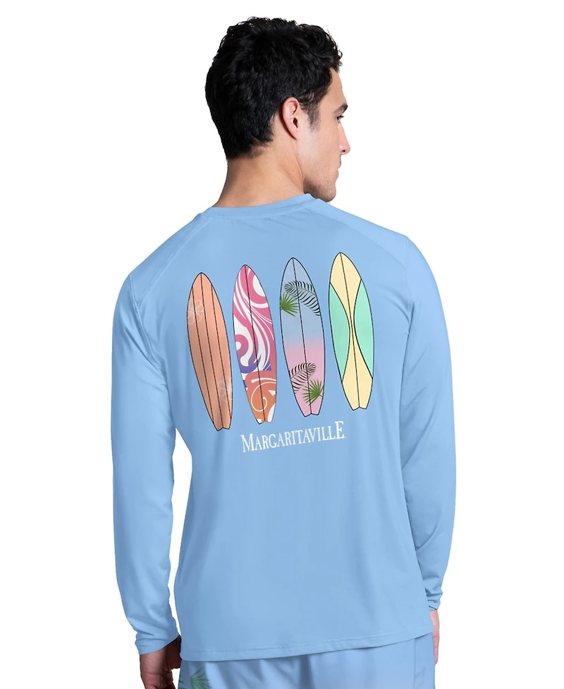 Margaritaville Men's Light Blue Detroit Lions Life's A Beach Long Sleeve Rashguard