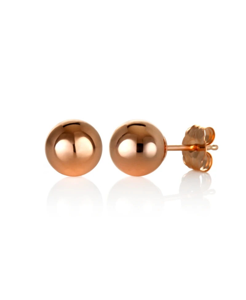 Gold Ball Stud Earrings (6mm) 14k Yellow, White or Rose