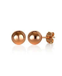 Gold Ball Stud Earrings (6mm) 14k Yellow, White or Rose