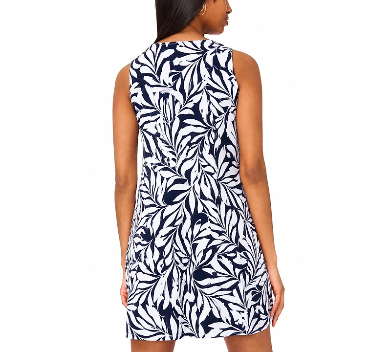 Msk Petite Keyhole-Neck A-Line Dress