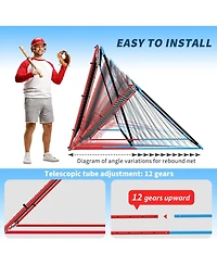 Xo 4x4 Ft Baseball Pitching Net, 2-in-1 Rebounder with Strike Zone, Portable Training Net for Baseball Softball Practice