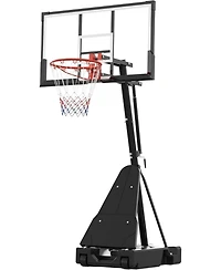 Xo 52" Basketball Hoop System, 4.9-10FT Adjustable Height, Shatterproof Pc Backboard, Portable with Wheels for Backyard Driveway